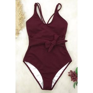 Cupshe burgundy one piece